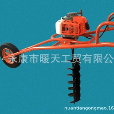 厂家供单轮手直机式地钻XGL，种植机打推洞机