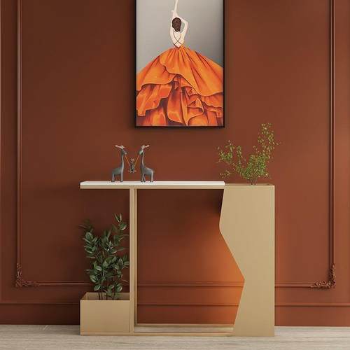 现代玄关关铁艺XHK轻奢极窄门厅走廊意创大理石入桌户花架玄台柜