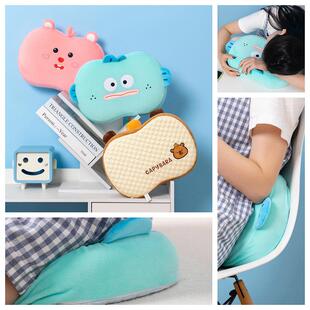 网红in可拆洗记忆棉冰丝小枕头可爱超萌丑鱼怪汉顿抱枕午休趴睡枕