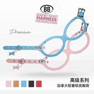【bb胸背】buddybelts加拿大bb胸背真皮时尚猫狗大中小型犬牵引绳