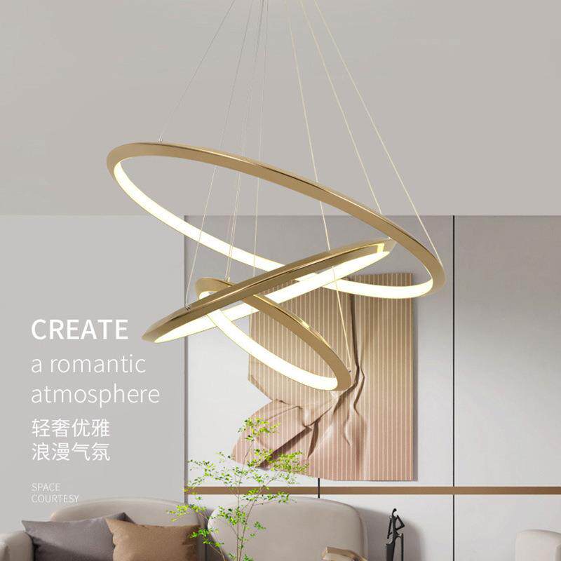 不锈钢异形家居吊灯简约线条设计师网红灯跨境家装客厅灯具新款