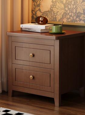 法式床复床古头柜实木小收TXG19#纳柜现代简约型黑色储物柜家用卧