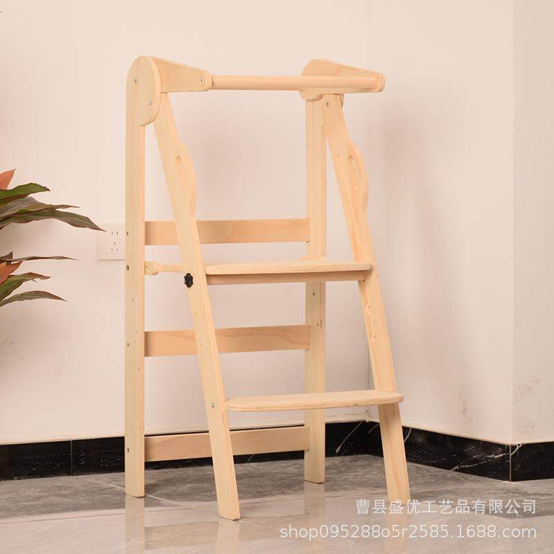 儿童洗漱台实木学习塔站凳带扶手可折叠便携式防滑宝宝脚踏凳