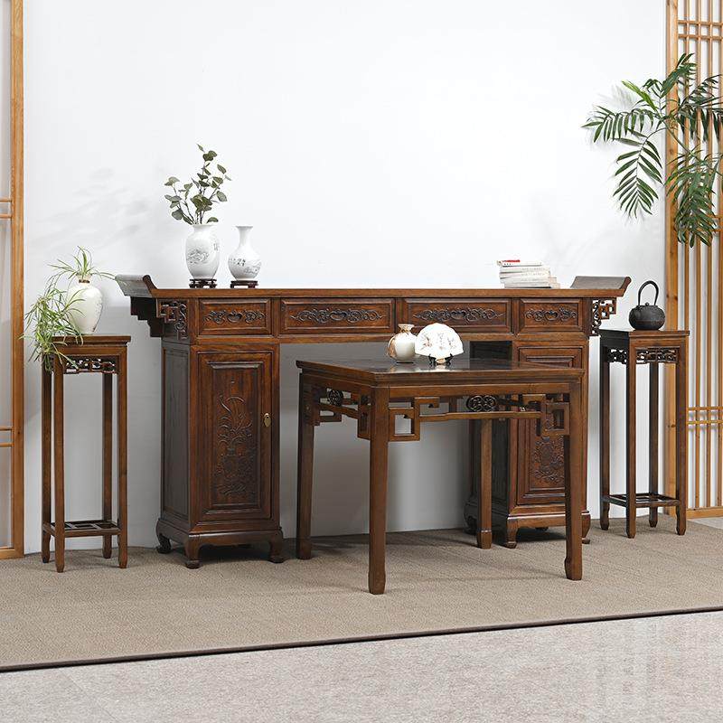 式实木中堂桌案台供客厅案新中农村神台堂屋香案贡桌翘2m4c头条桌