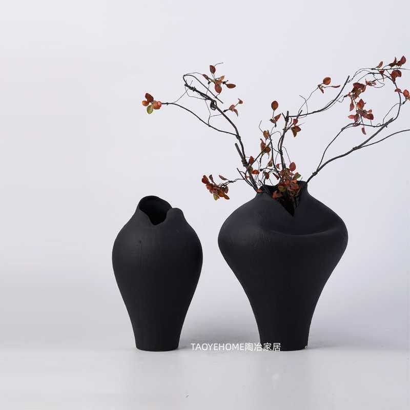 厂家直销现代简约创意黑色陶瓷花瓶家居样板间餐桌客厅玄关插花器,特色手工艺,其他特色工艺品,淘宝优惠券,粉丝福利购,淘宝优惠卷
