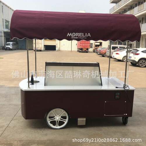 工厂制作冰激凌车雪糕车可制作图案logo移动雪糕冰棍手推车