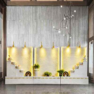 流假山水循环喷泉公司店铺别墅室内玄关水造落景观造景装饰地MZG