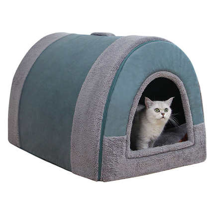 猫窝冬季保暖可拆洗猫屋封闭式房子别墅宠物窝小型犬四季通用狗窝
