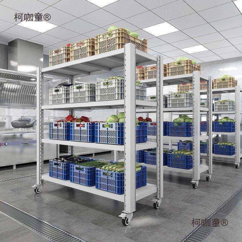 可移动仓储货架带轮子加厚置物架多层可调节商用多功能推拉麦太保
