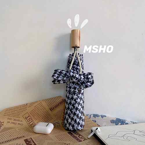 高档自禁欲女Msho犬纹男全动手动折叠式乙烯基防晒阳雨两猎用便携