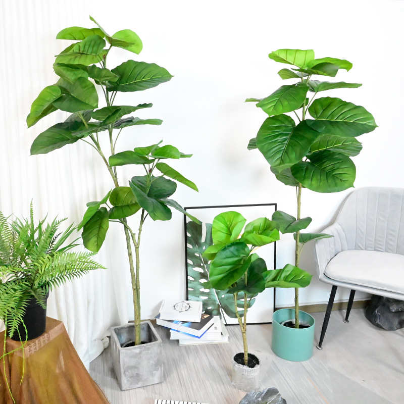 仿真心叶榕落地盆栽菩提树家居室内假植物客餐厅假树橱窗软装设计