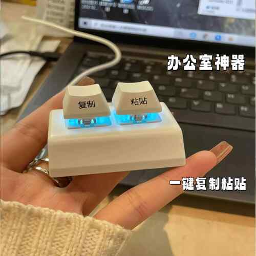 键盘按键替换2键迷你静音防尘录音双键USB小键盘复制黏贴机械自定