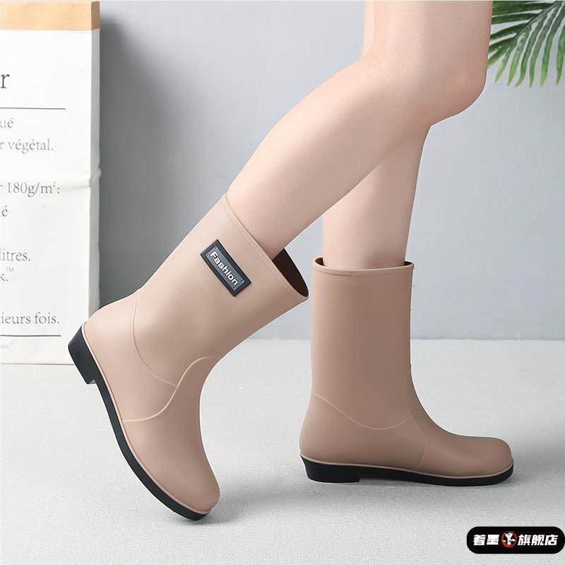 女士轻便款防滑防臭水鞋韩版雨鞋女款高筒长筒中筒短筒中筒时尚