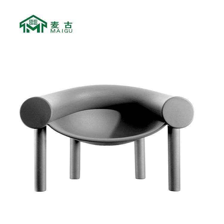 麦古北欧摩登创意现代设计师玻璃钢异型马蹄休闲椅客厅单人沙发