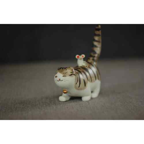 正品柿鸿运当头 子事意的事喵咪摆件猫陶瓷茶如宠手作原创 八九燕