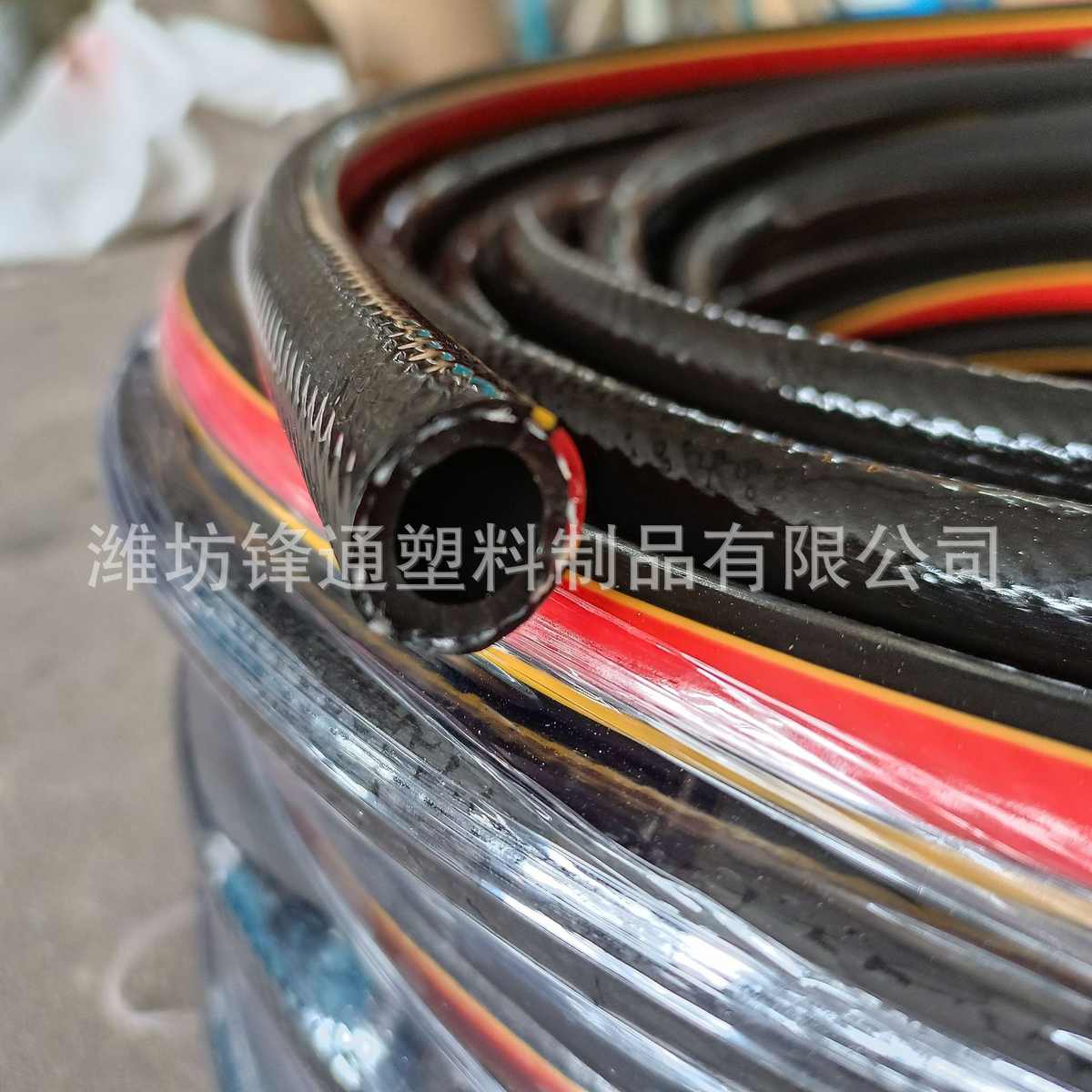 厂供pvc黑色高压软管风炮管高分子强度涤纶纤维增强管内径6/8/10