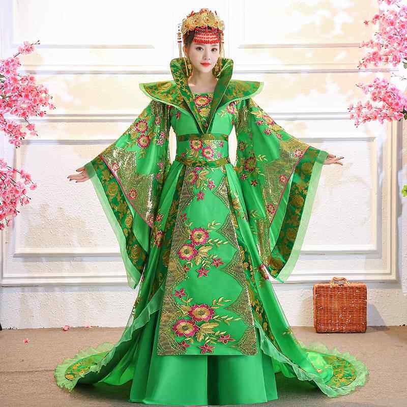 正品公蓝色古装女汉皇后人大尺码婚服服贵妃礼服演成出服古代主宫