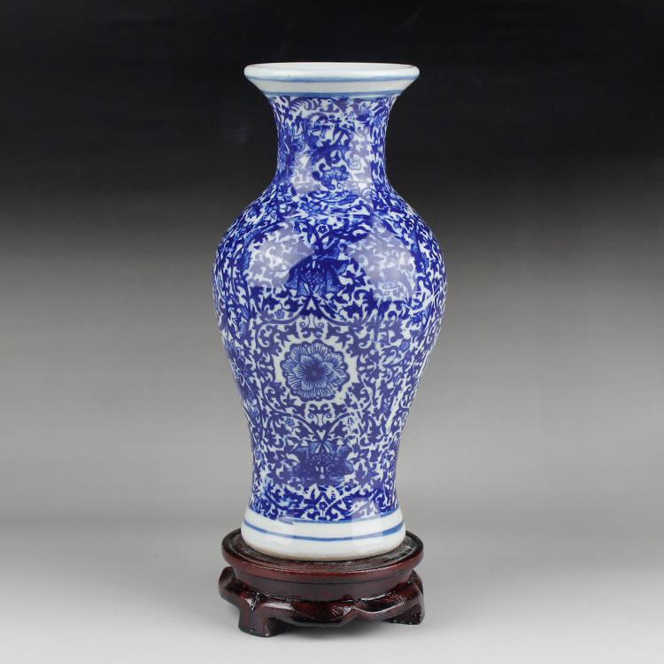 正品包景邮德镇陶瓷瓷器仿古青花迷你小花花瓶家居装插饰品博古架