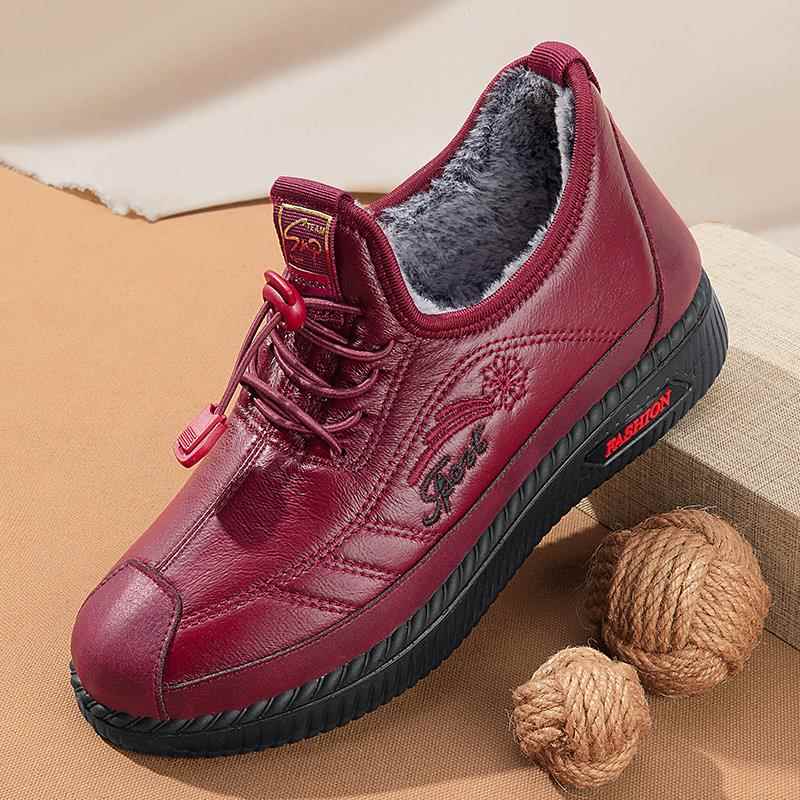 高档滑老京棉女鞋冬季加绒布鞋防防水加厚保暖老北年人妈妈鞋奶奶