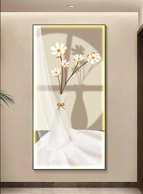 现代简关约玄装饰画清新小走廊过道挂画光影绿厅植花卉客进SEF门