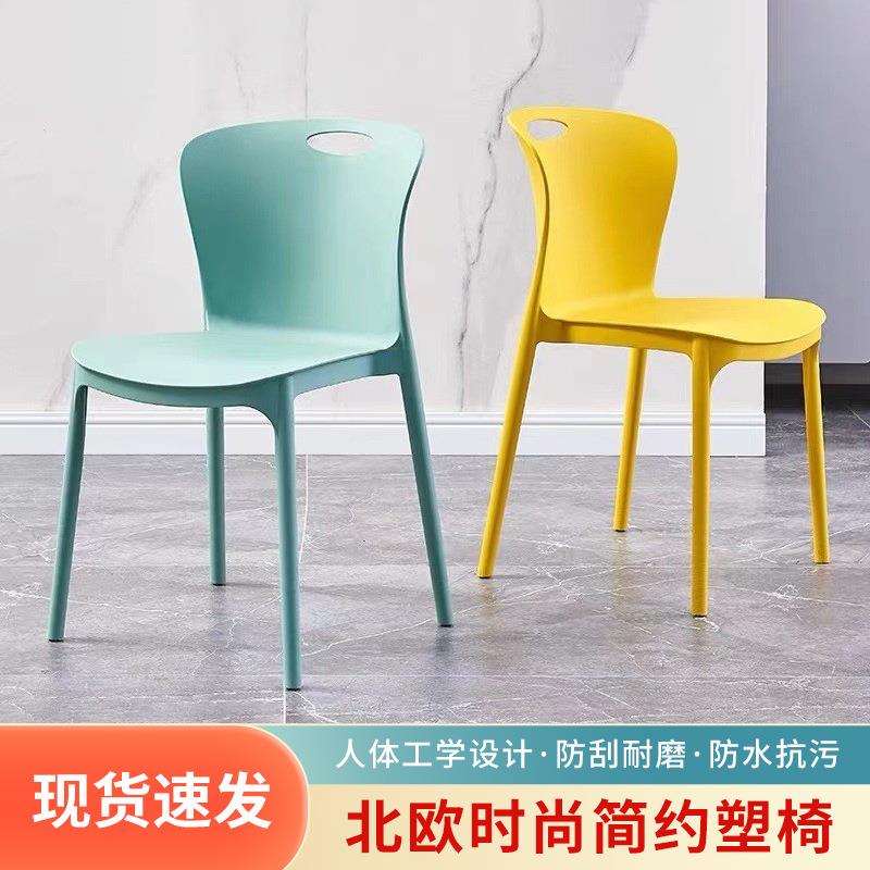 塑料椅子商用餐饮店椅子靠背椅成人结实一体成型加厚家用椅户外椅