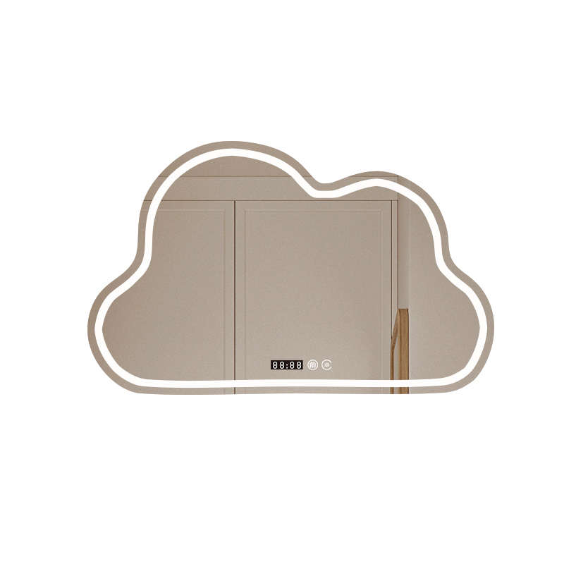 台大女生灯台式壁挂镜子带梳妆镜桌面云朵智能卧室led 化妆镜梳妆