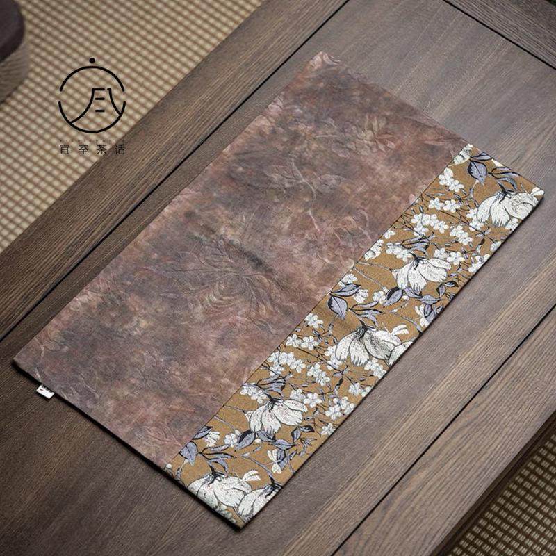 宜室茶话玉兰花唐彩纹拼接干泡茶席茶席隔热垫禅意复古桌旗茶配件,餐饮具,茶具礼盒,淘宝优惠券,粉丝福利购,淘宝优惠卷