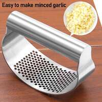 304 stainless steel garlic press, ring-shaped garlic puree press, household garlic press, manual garlic paste holder, magic tool for peeling garlic thumbnail 5