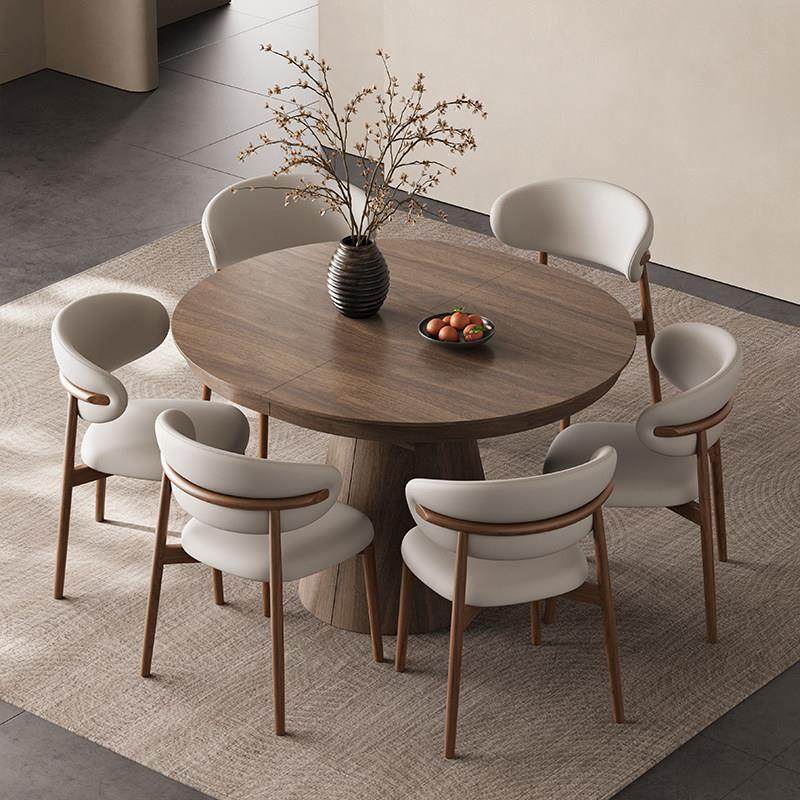 实木折叠餐桌圆形可伸缩桌子法式饭厅家用小户型长方形饭桌椅组合,住宅家具,实木餐桌,淘宝优惠券,粉丝福利购,淘宝优惠卷