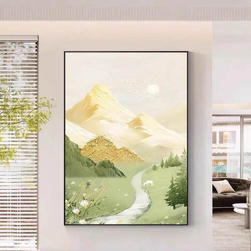 奶油风客厅装饰画日出海浪沙发背景墙壁画现代简约玄关挂画落地画