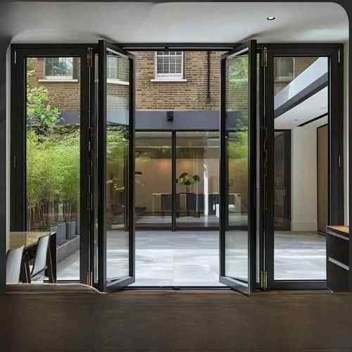 钛镁铝合金重型折叠门隔断门洗车房车库商店阳台庭院玻璃门定制