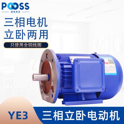 普斯YE3三相异步电动机380V马达交流铜芯微型全新立卧两用B35江苏