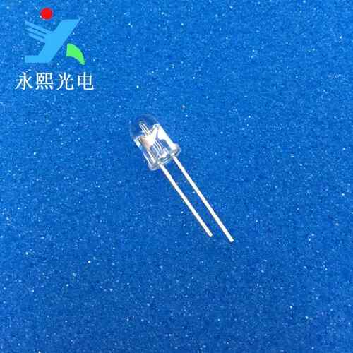 led发光二极管短脚5mm蜡烛黄色灯珠f5蜡烛黄闪灯黄光