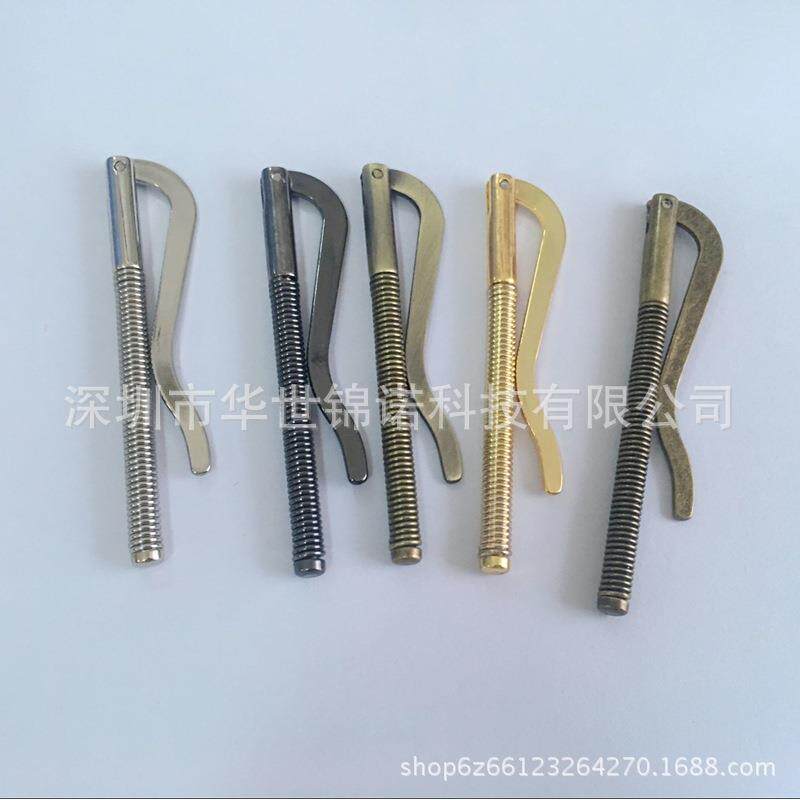 古铜色票夹 皮革金属弹簧钱夹不锈钢纸币夹钞票夹85mm铜合金