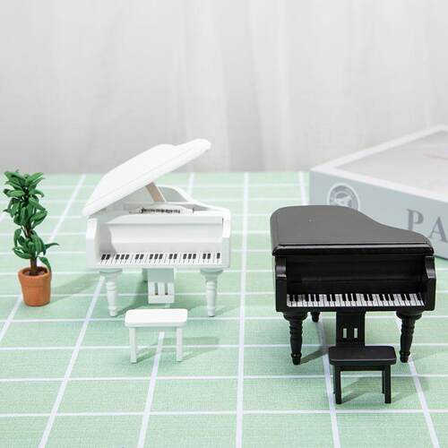 1:12微缩娃娃屋DOLLHOUSE迷你袖珍家具仿真模型三角钢琴架摆件