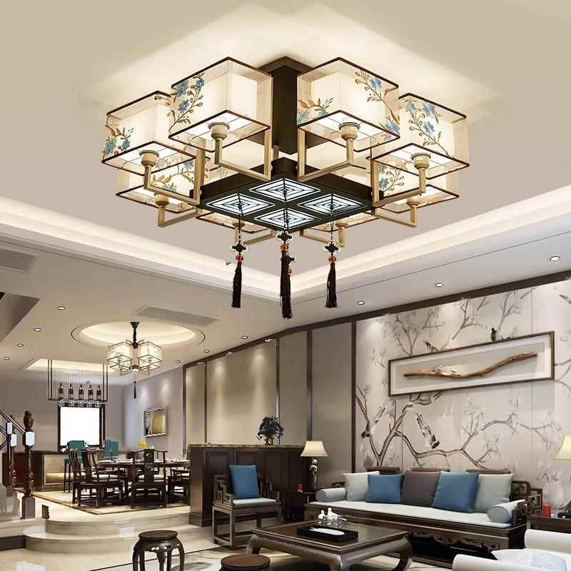 新中式吊灯客厅灯现代简约大气餐厅灯复古中国风全屋灯具套餐组合