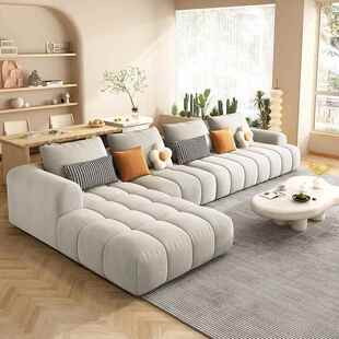 法式 简奶油风格 排乳胶科技直客厅高回小户型布布艺沙 极A01 弹意式