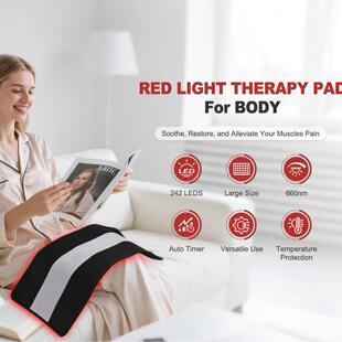 跨境新款 242灯理疗毯大尺寸热敷腰带红外线双波段腰带 红光理疗垫