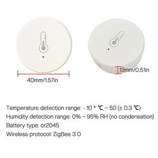 涂鸦圆形zigbee温湿度传感器检测仪tuya智能家居室内温度计探测器