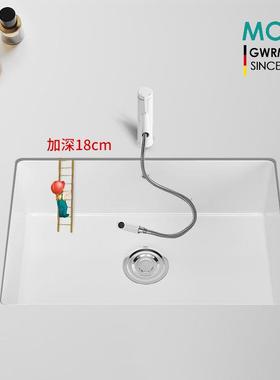 MOER新款陶瓷加深台下盆洗衣盆洗手盆洗脸盆面盆家用方形单盆阳台