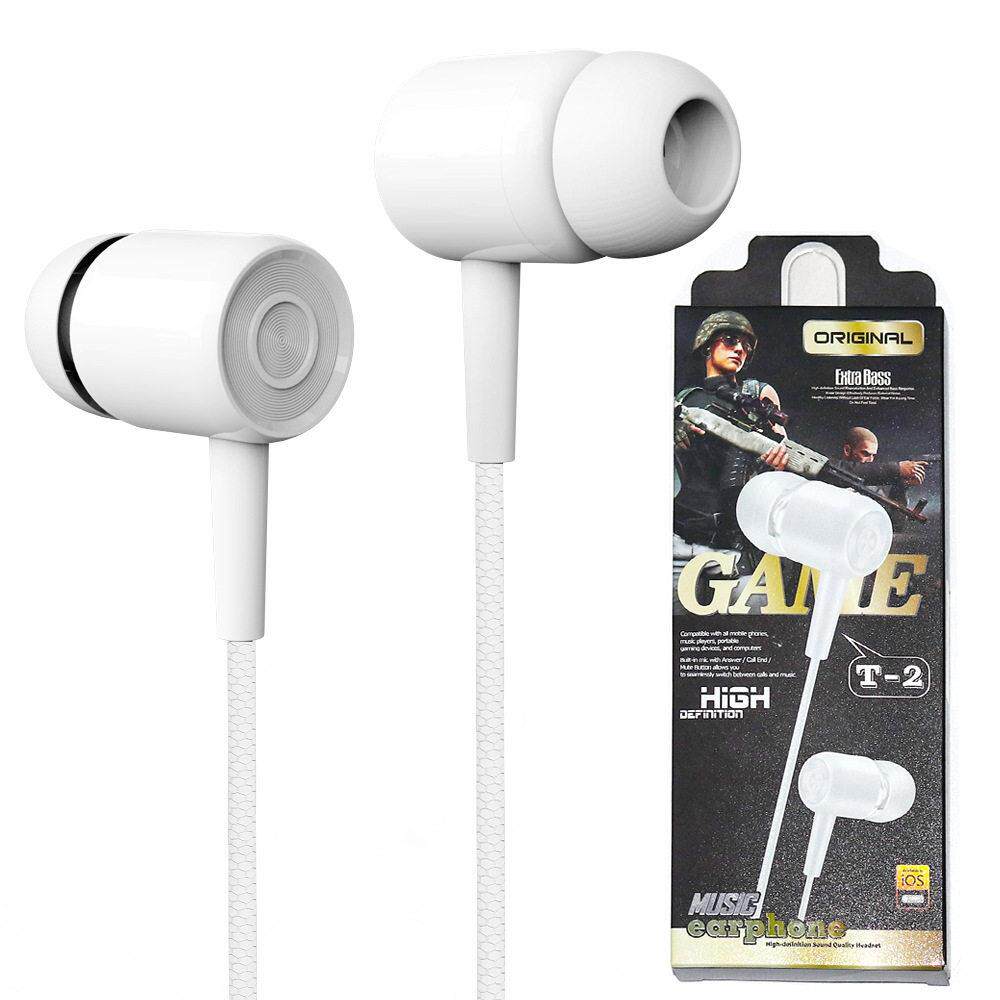 入耳式线控有线耳机立体电声重低音3.5m游m直1插型圆头戏耳脑塞
