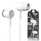 入耳式 线控有线耳机立体电声重低音3.5m游m直1插型圆头戏耳脑塞