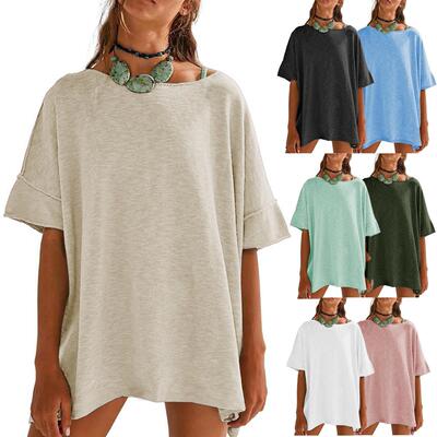 Shirt Blouse Tunic Womens Casual Loose Summer Oversized