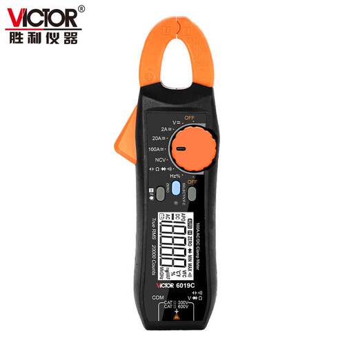 胜利仪器自动量程迷你钳形表交直流100A钳形电流表钳型表VC6019C