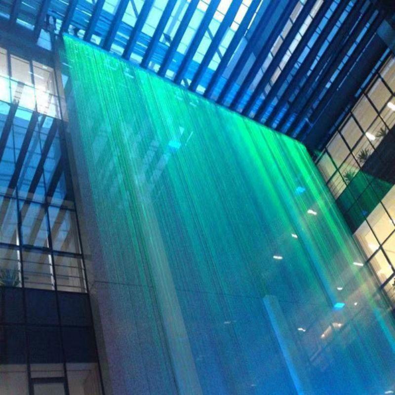 户外水帘水幕景观拉线光纤流水瀑布喷泉水景数码水帘庭院隔断商场