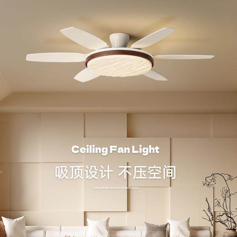 简约复古客厅风扇灯大风力吊扇灯房间卧室吸顶一体电扇餐厅灯具