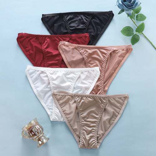 Ladies Sexy Silk Satin Solid Pcs New Surface String Wear