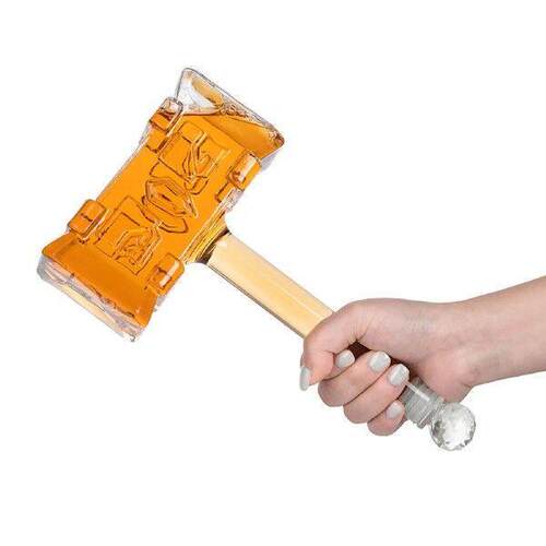 400ml 3d Hammer Whiskey Decanter Home Bar Glass Wine