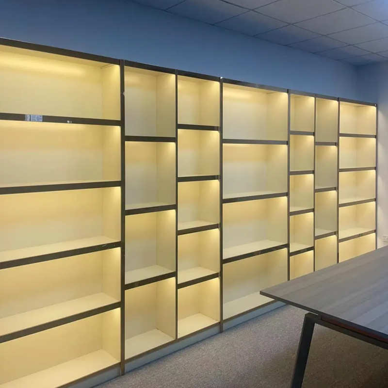 直播间展示柜可定制鞋子包包展示架直播背景转角柜定做产品柜子