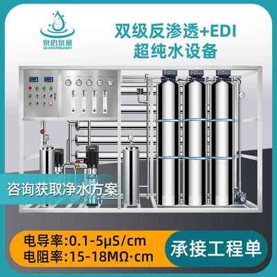 双级反渗透设备水处理净水设备大流量商用净水器RO二级EDI超纯水